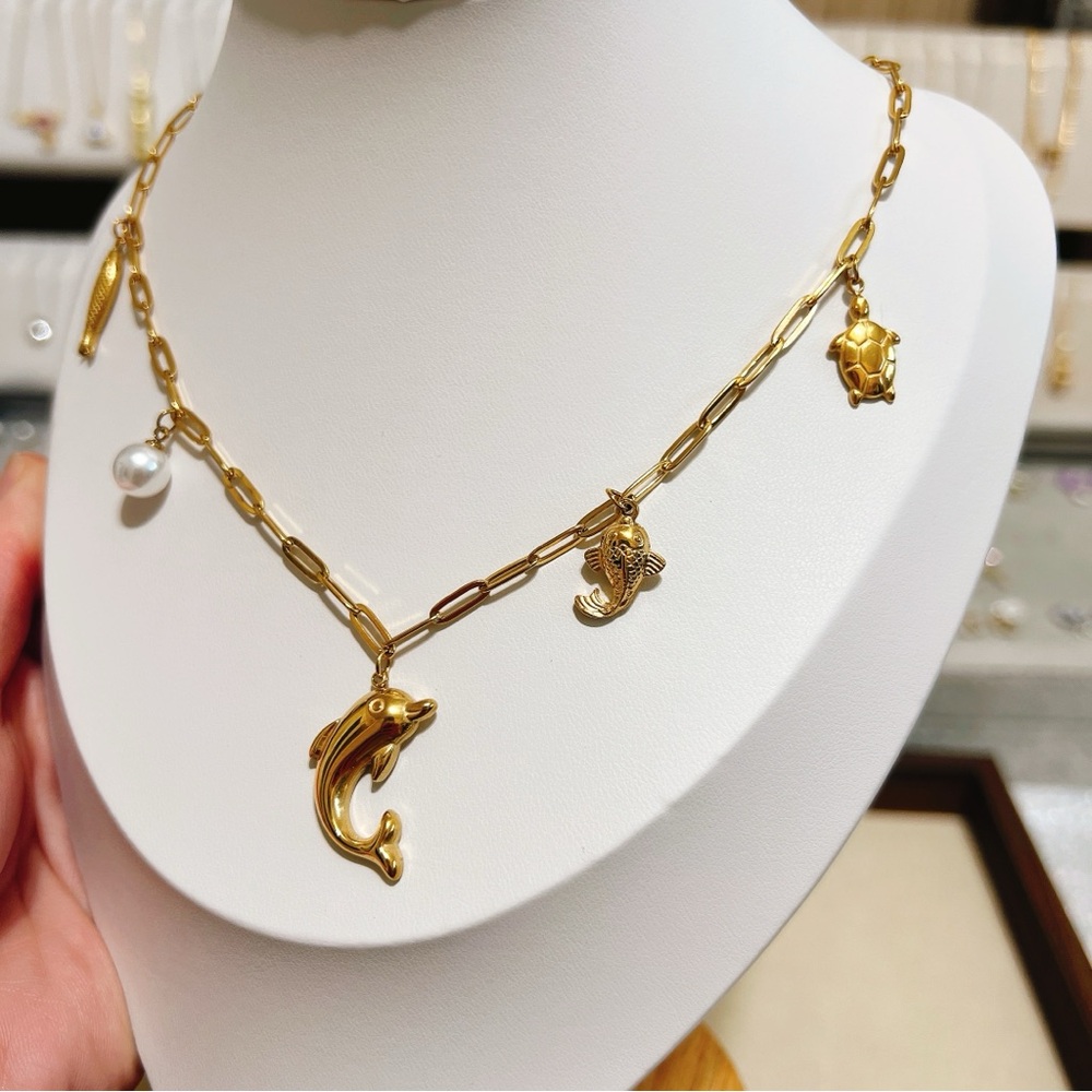 ✨ Cute ocean charm stainless steel necklace - Picture 5 of 10